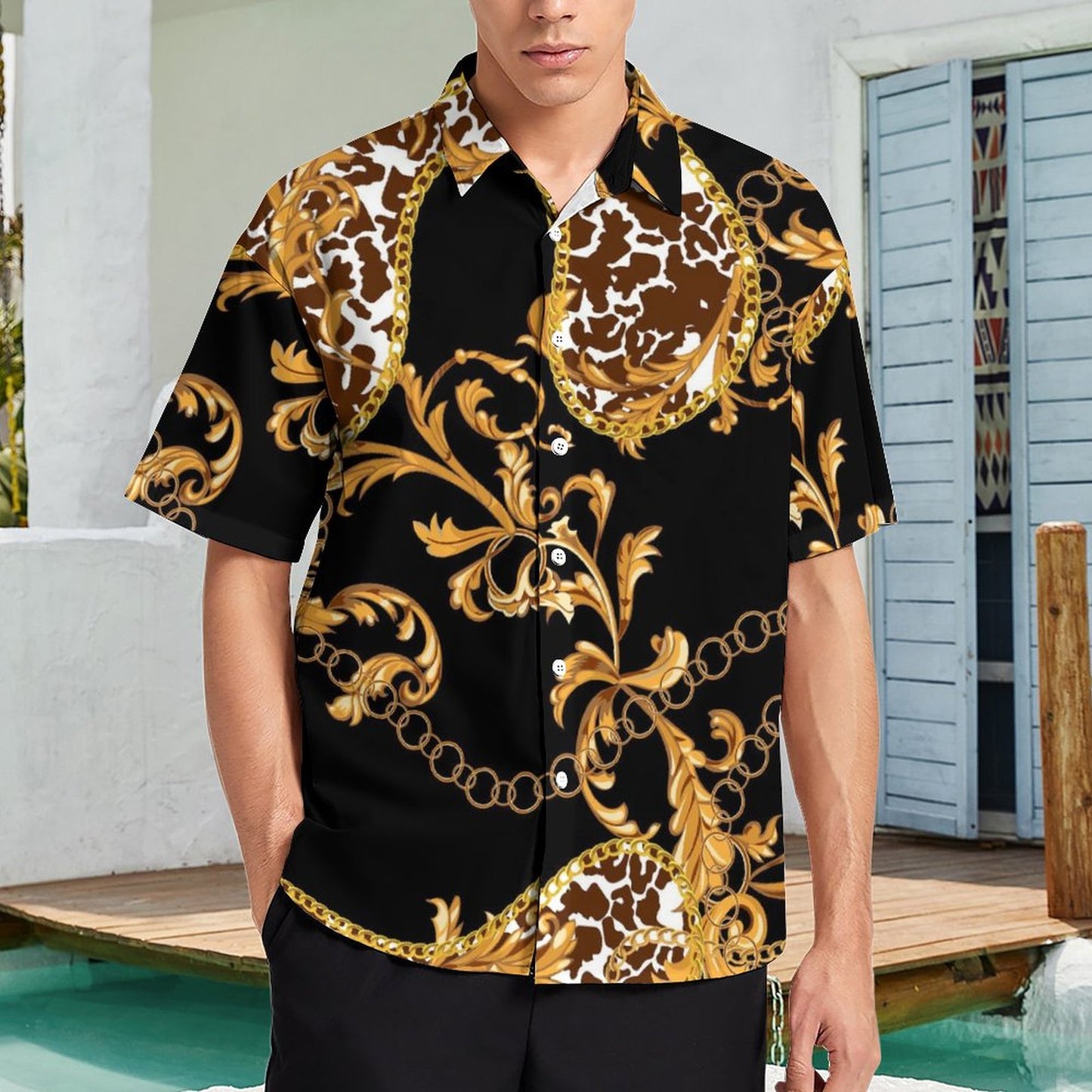 Men's Fashion Casual Printed Short Sleeve Shirts 2306105122