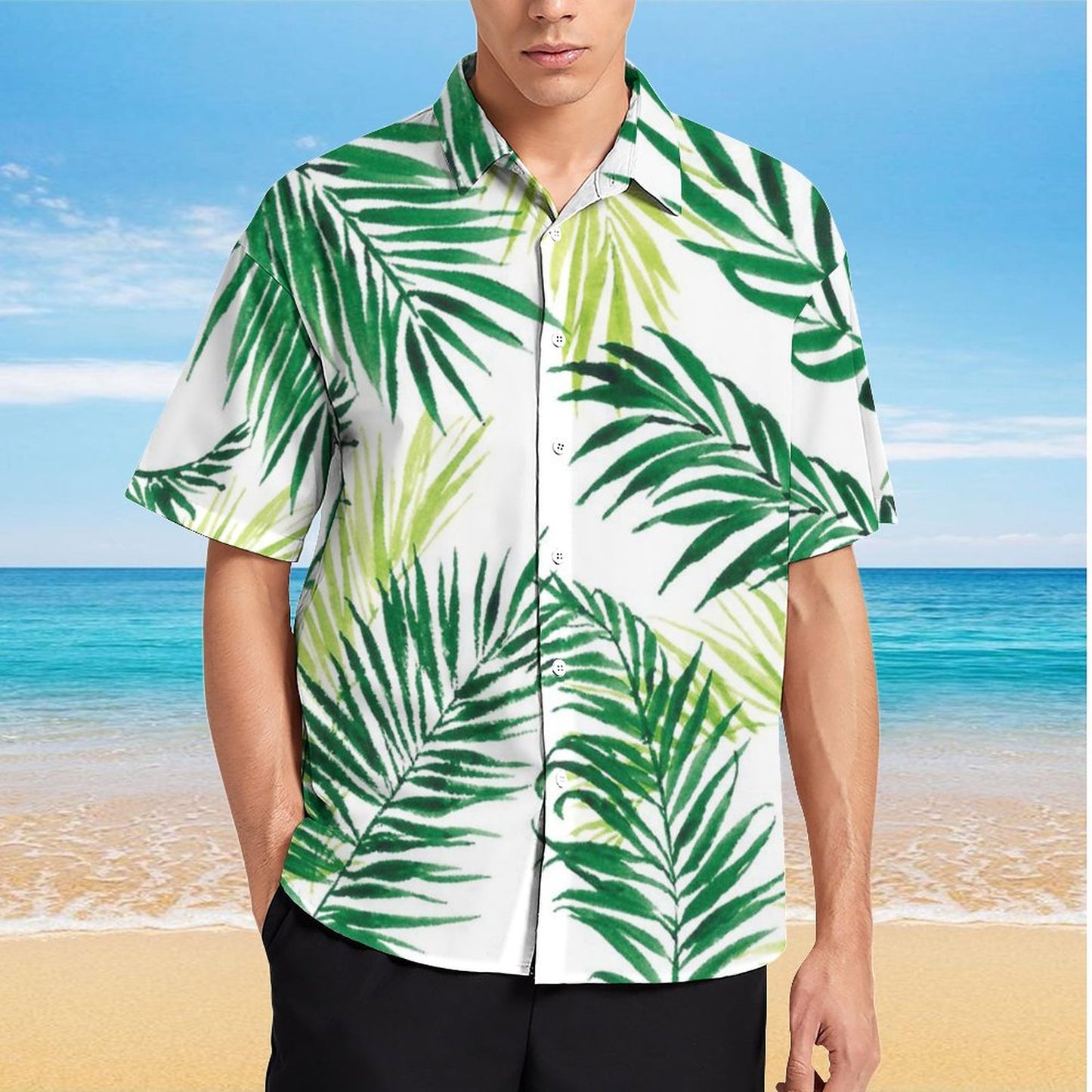 Men's Hawaiian Print Resort Shirt 2305101474