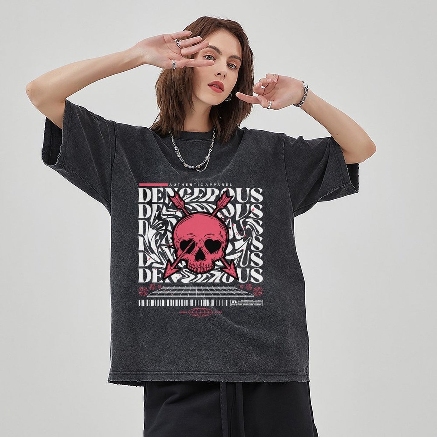 Unisex Vintage Solid Wash T-Shirts 2305102861