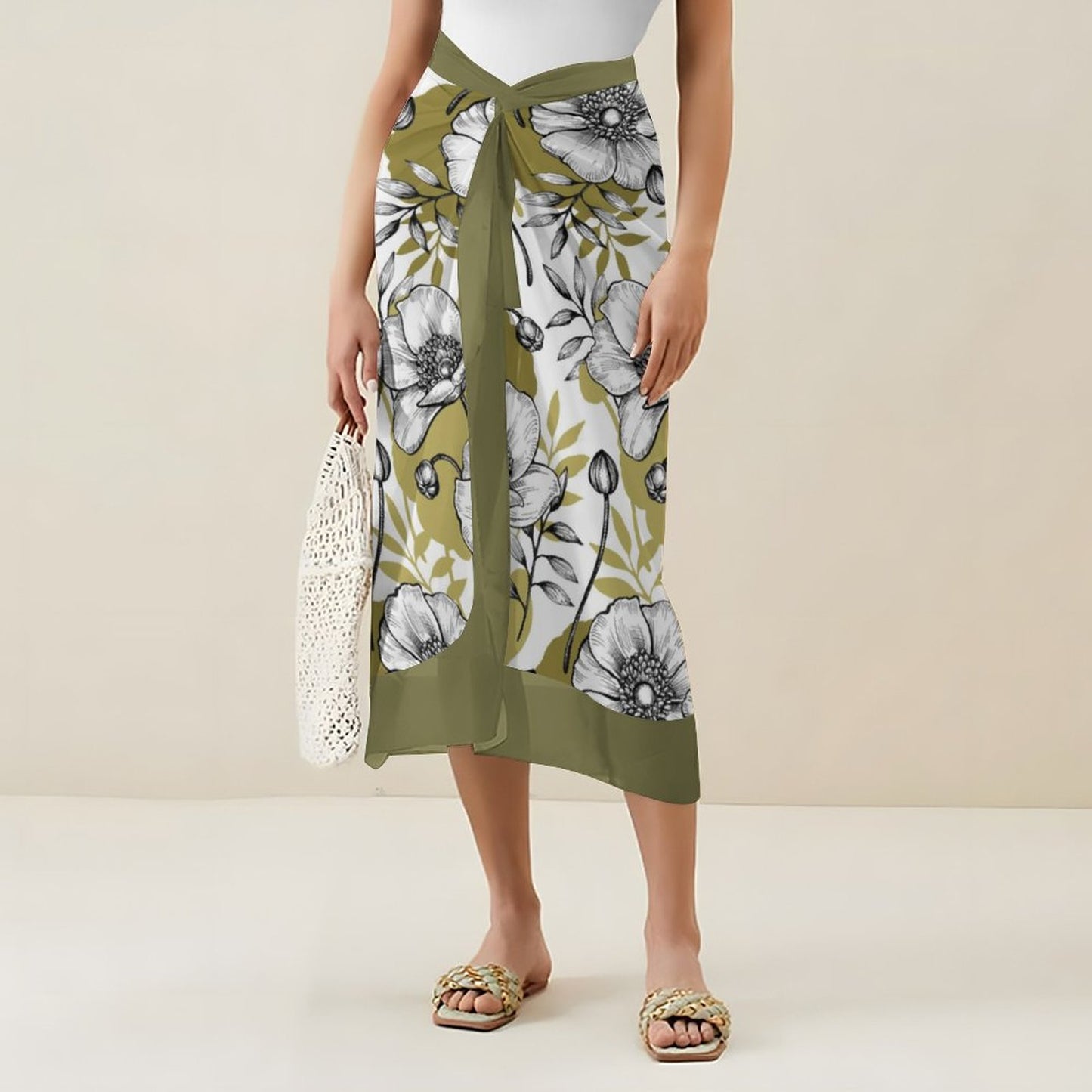 Casual Printed One-Piece Swimsuit And Cover Up 2305102417
