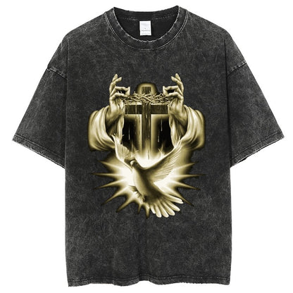 Unisex Vintage Solid Wash T-Shirts 2305103962