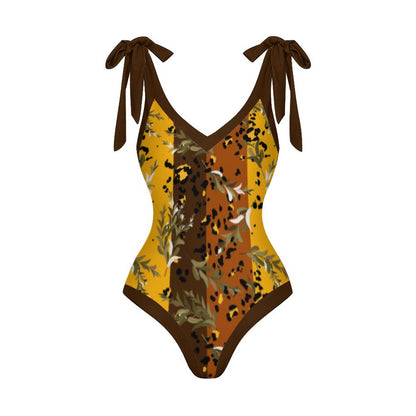 Casual Printed One-Piece Swimsuit And Cover Up 2305102835