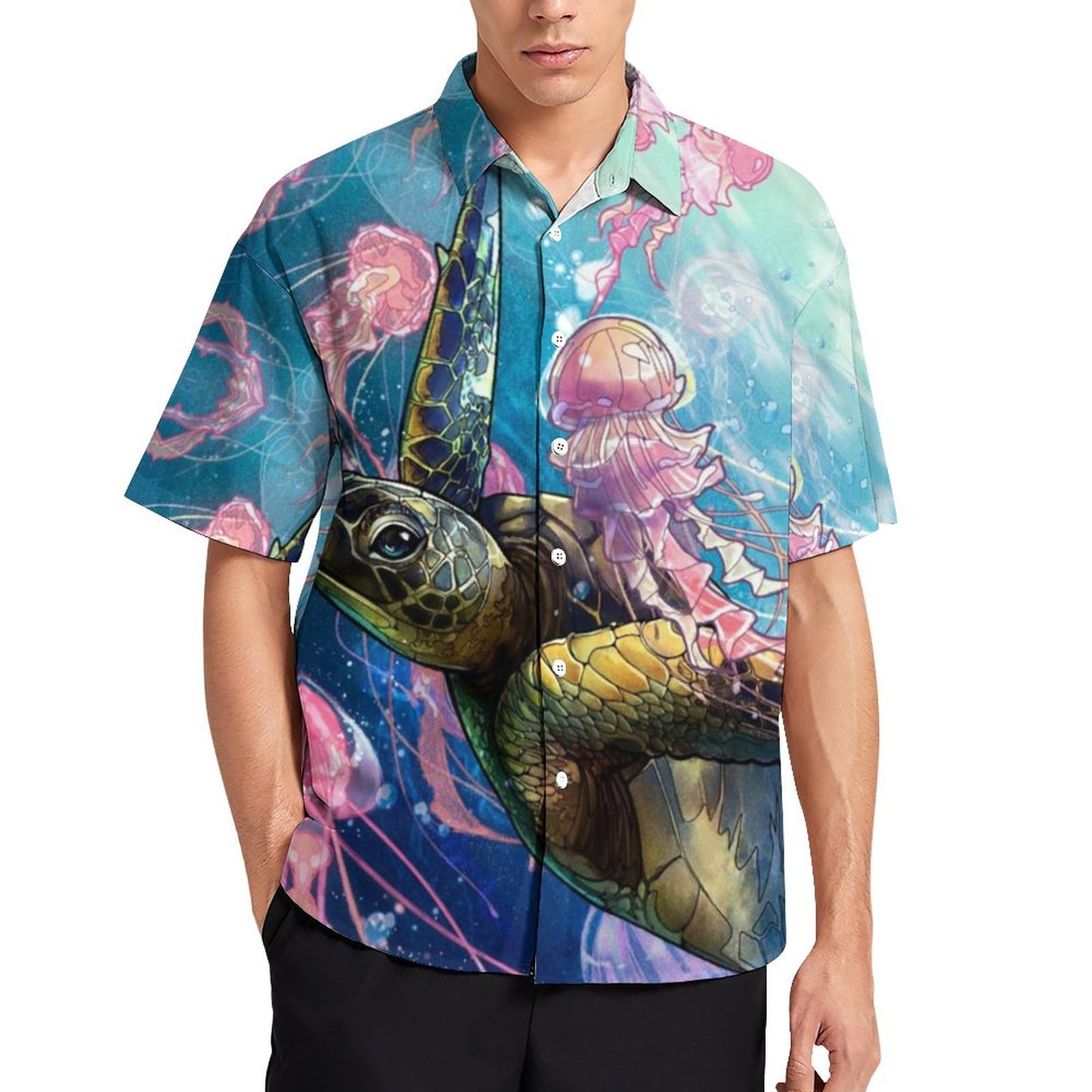 Men's Hawaiian Print Resort Shirt 2305101553