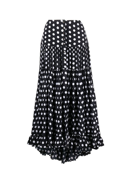 Polka-dot print one piece swimsuits and kimonos