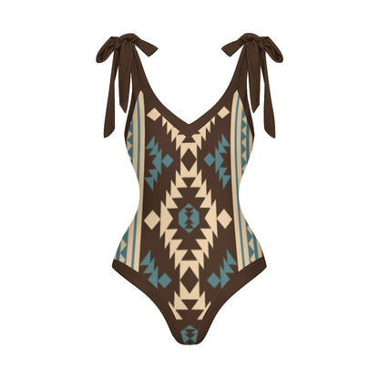 Casual Printed One-Piece Swimsuit And Cover Up 2305102760