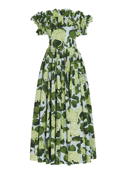 Floral Print One Piece Swimsuit and Skirt