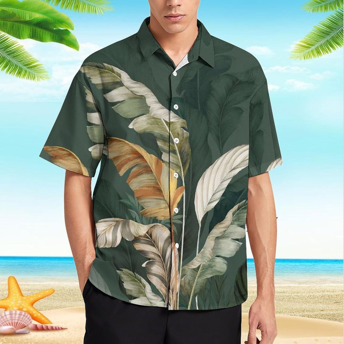 Men's Hawaiian Print Resort Shirt 2305101470