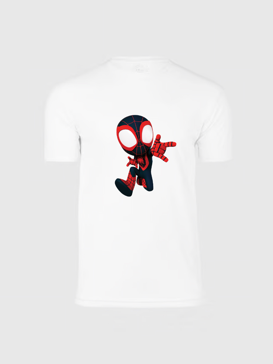 Men's Casual Mini Spider-Man Printed Round Neck Short Sleeve T-Shirt