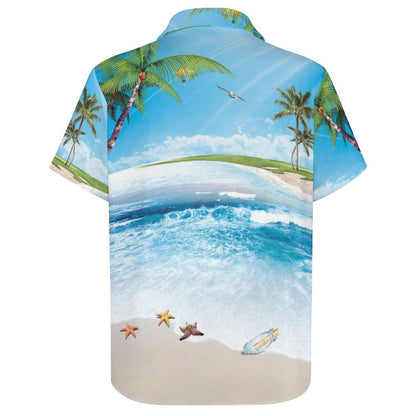Men's Hawaiian Print Resort Shirt 2305101559