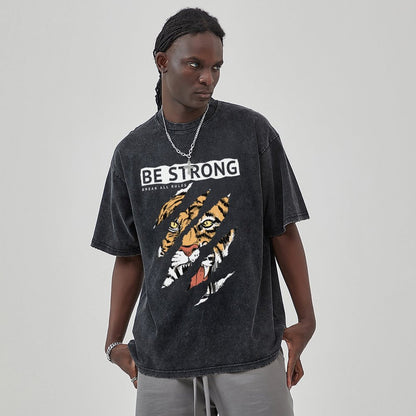 Unisex Vintage Solid Wash T-Shirts 2305102631