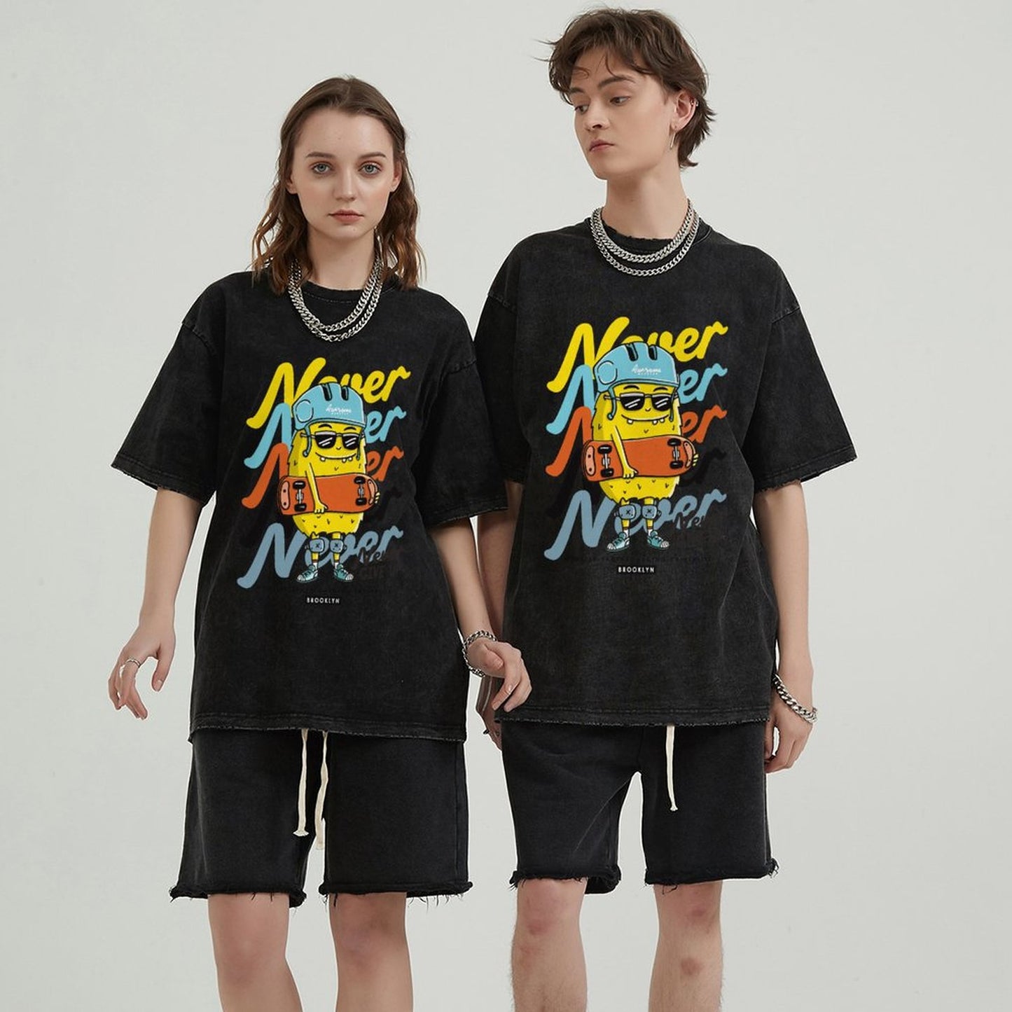 Unisex Vintage Solid Wash T-Shirts 2305103538