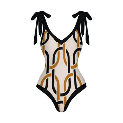 Casual Printed One-Piece Swimsuit And Cover Up 2305104142