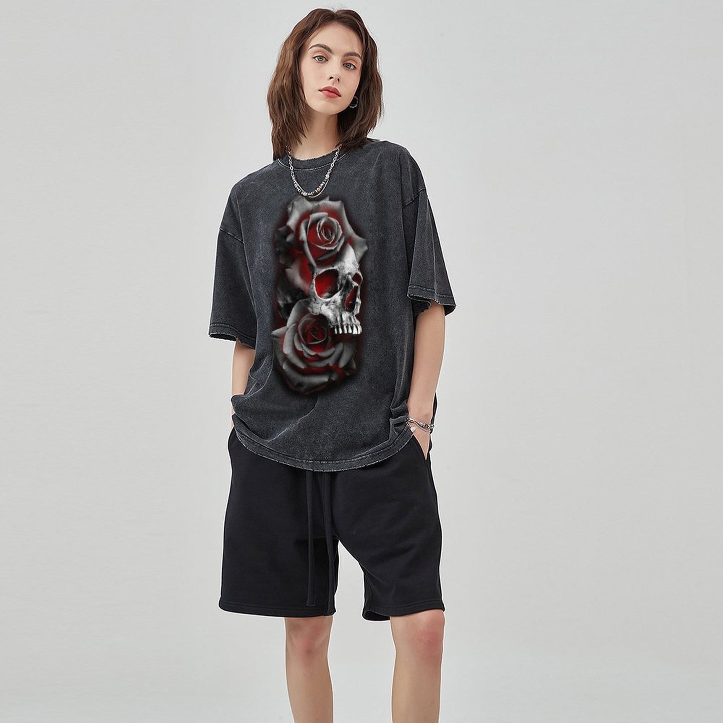 Unisex Vintage Solid Wash T-Shirts 2305104093