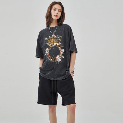 Unisex Vintage Solid Wash T-Shirts 2305103947