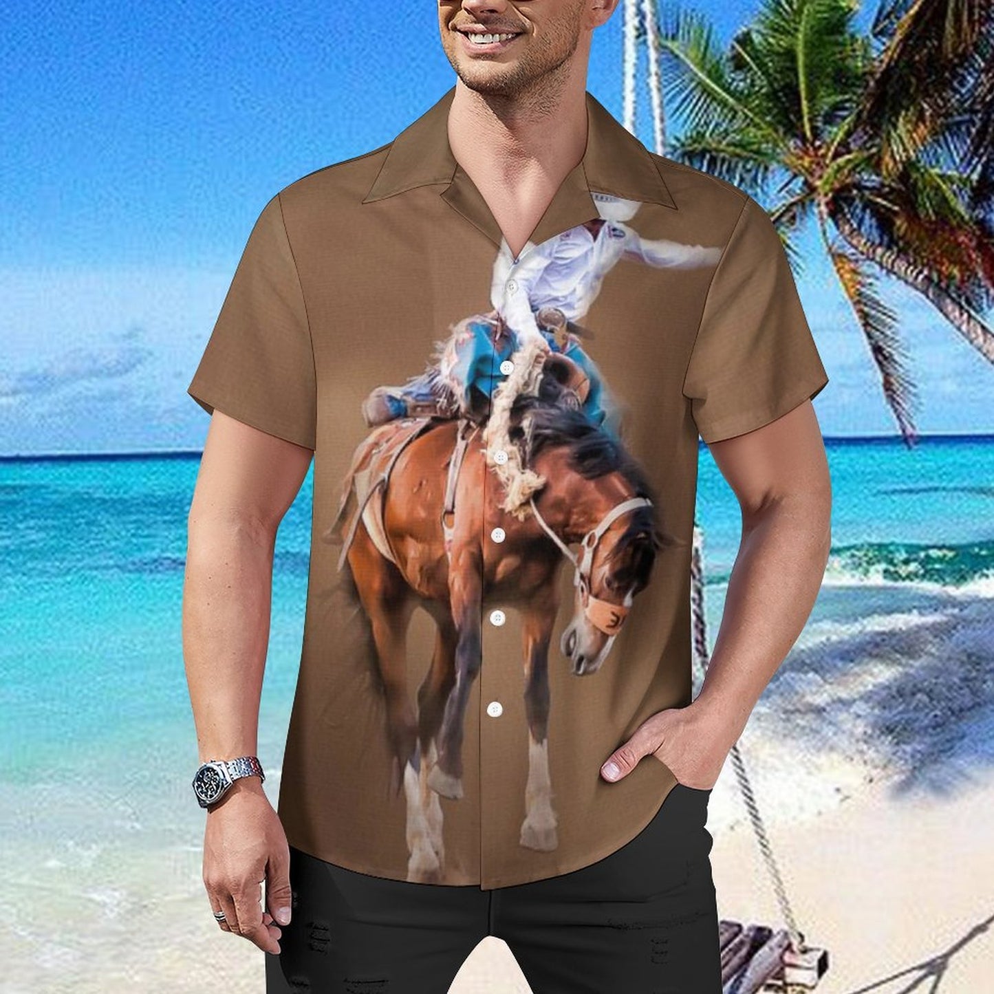 Men's Hawaiian Casual Short Sleeve Shirt 2305101804