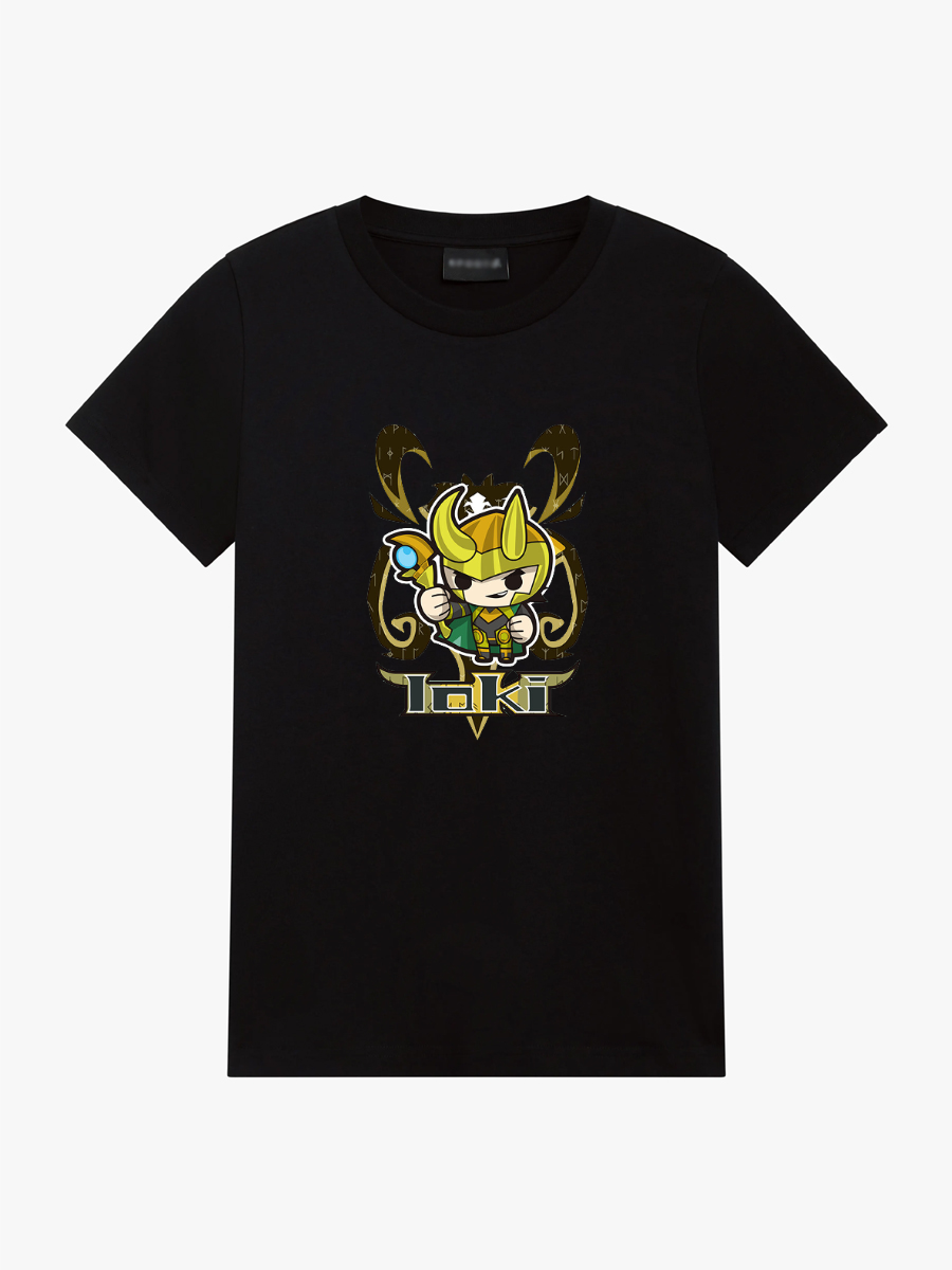 Women's Casual Little Loki Printed Round Neck Short Sleeve T-Shirt