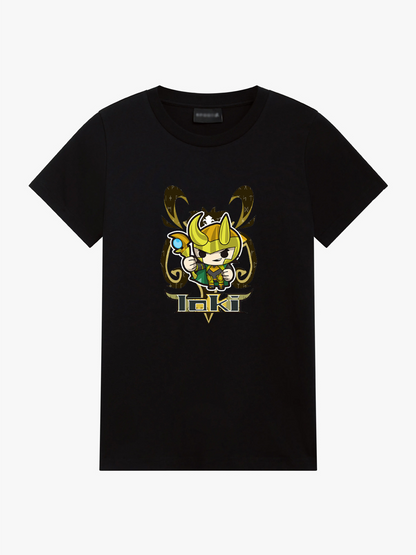 Women's Casual Little Loki Printed Round Neck Short Sleeve T-Shirt
