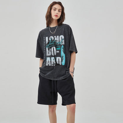 Unisex Vintage Solid Wash T-Shirts 2305101928