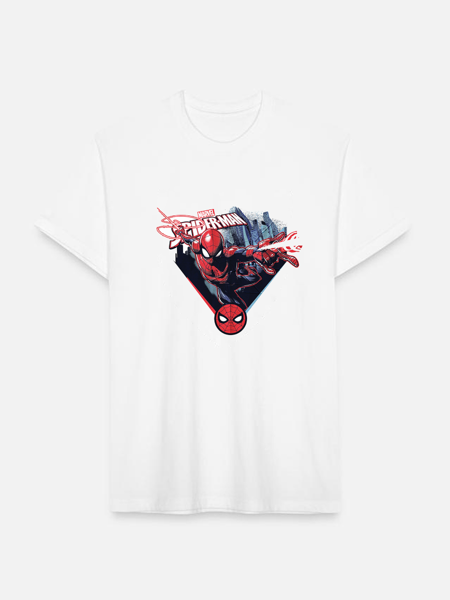 Men's Casual Marvel Spider-Man Printed Round Neck Short Sleeve T-Shirt