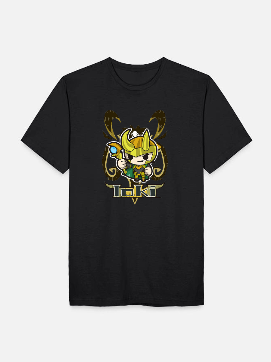 Men's Casual Little Loki Printed Round Neck Short Sleeve T-Shirt