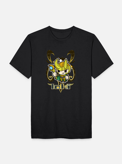 Men's Casual Little Loki Printed Round Neck Short Sleeve T-Shirt