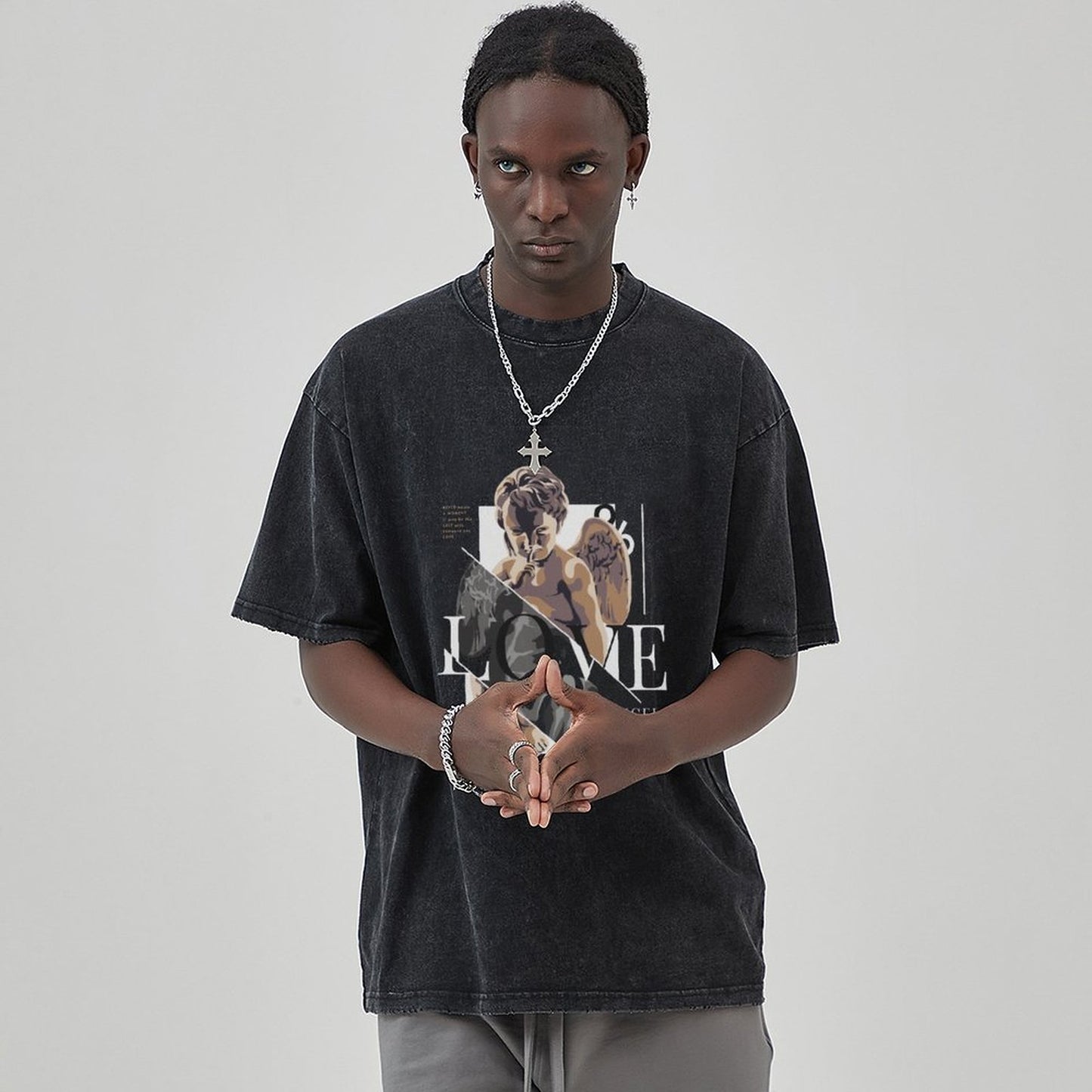 Unisex Vintage Solid Wash T-Shirts 2305102630