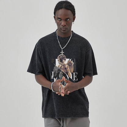 Unisex Vintage Solid Wash T-Shirts 2305102630