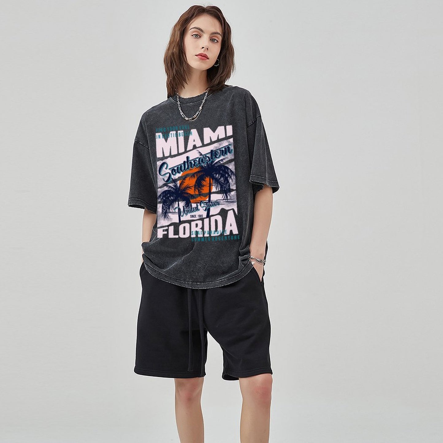 Unisex Vintage Solid Wash T-Shirts 2305101924