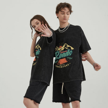 Unisex Vintage Solid Wash T-Shirts 2305102646
