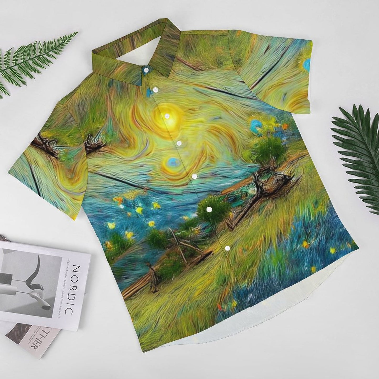 Men's Hawaiian Print Resort Shirt 2305101786