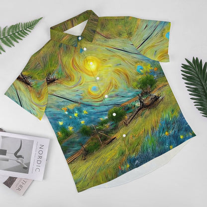 Men's Hawaiian Print Resort Shirt 2305101786