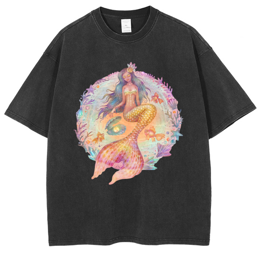 Mens Cotton Wash Solid T-Shirts Oversized Unisex Short Sleeve Streetwear Rap Hip Hop Basic Tee Tops