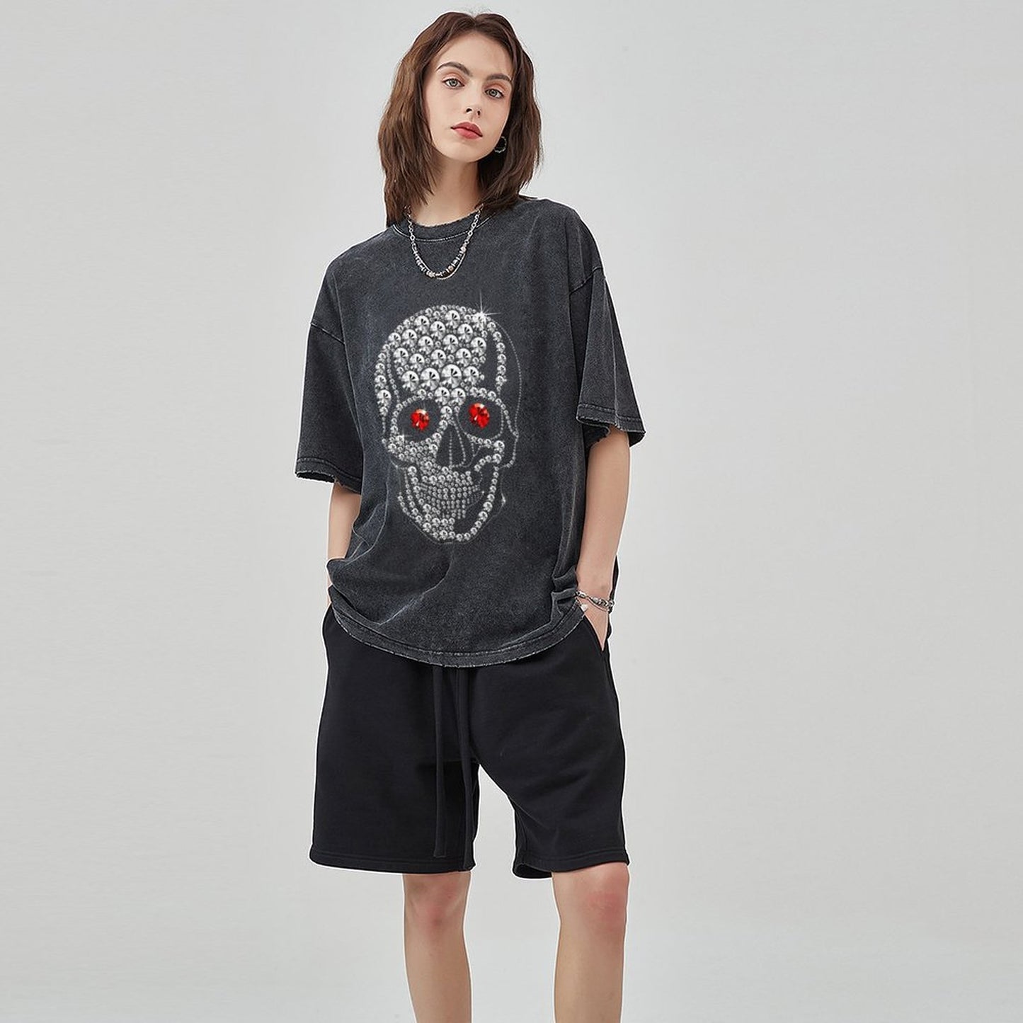 Unisex Vintage Solid Wash T-Shirts 2305104073