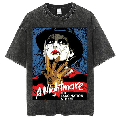 Unisex Vintage Solid Wash Denim T-Shirts