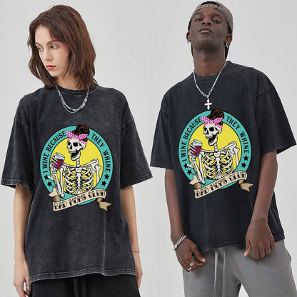 Unisex Vintage Solid Wash T-Shirts 2305104099