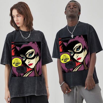 Unisex Vintage Solid Wash Denim T-Shirts