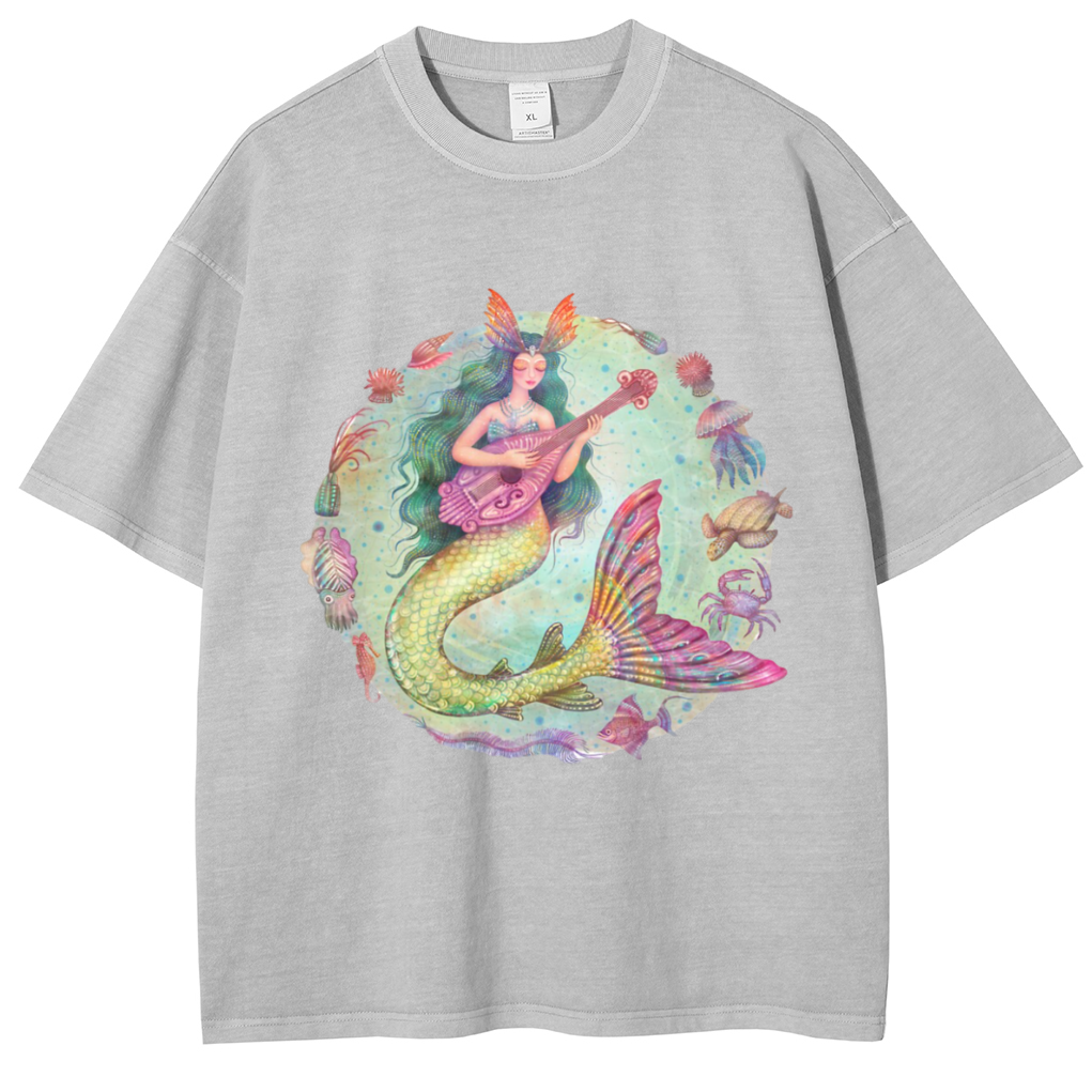 Mens Cotton Wash Solid T-Shirts Oversized Unisex Short Sleeve Streetwear Rap Hip Hop Basic Tee Tops