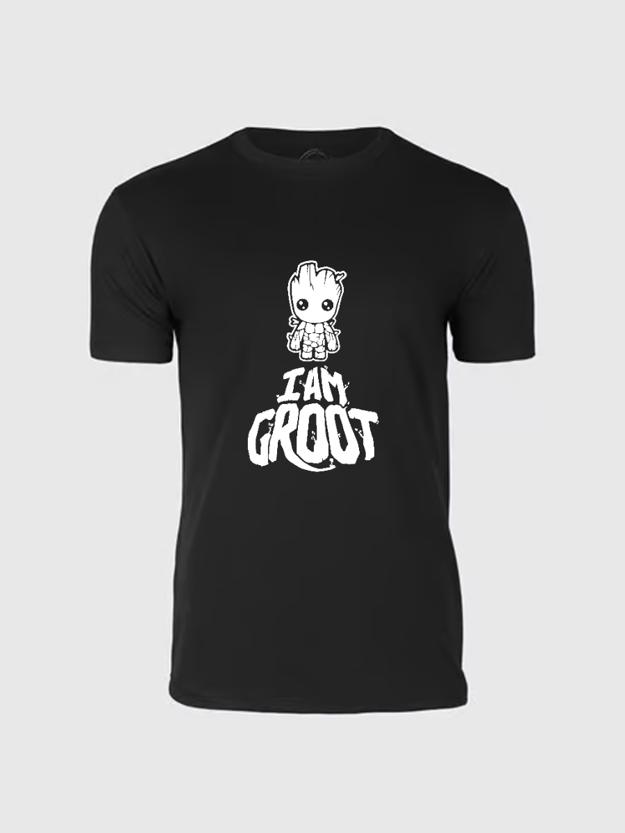 Men's Casual Groot Marvel Printed Round Neck Short Sleeve T-Shirt