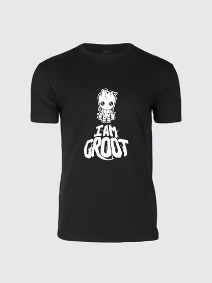 Men's Casual Groot Marvel Printed Round Neck Short Sleeve T-Shirt