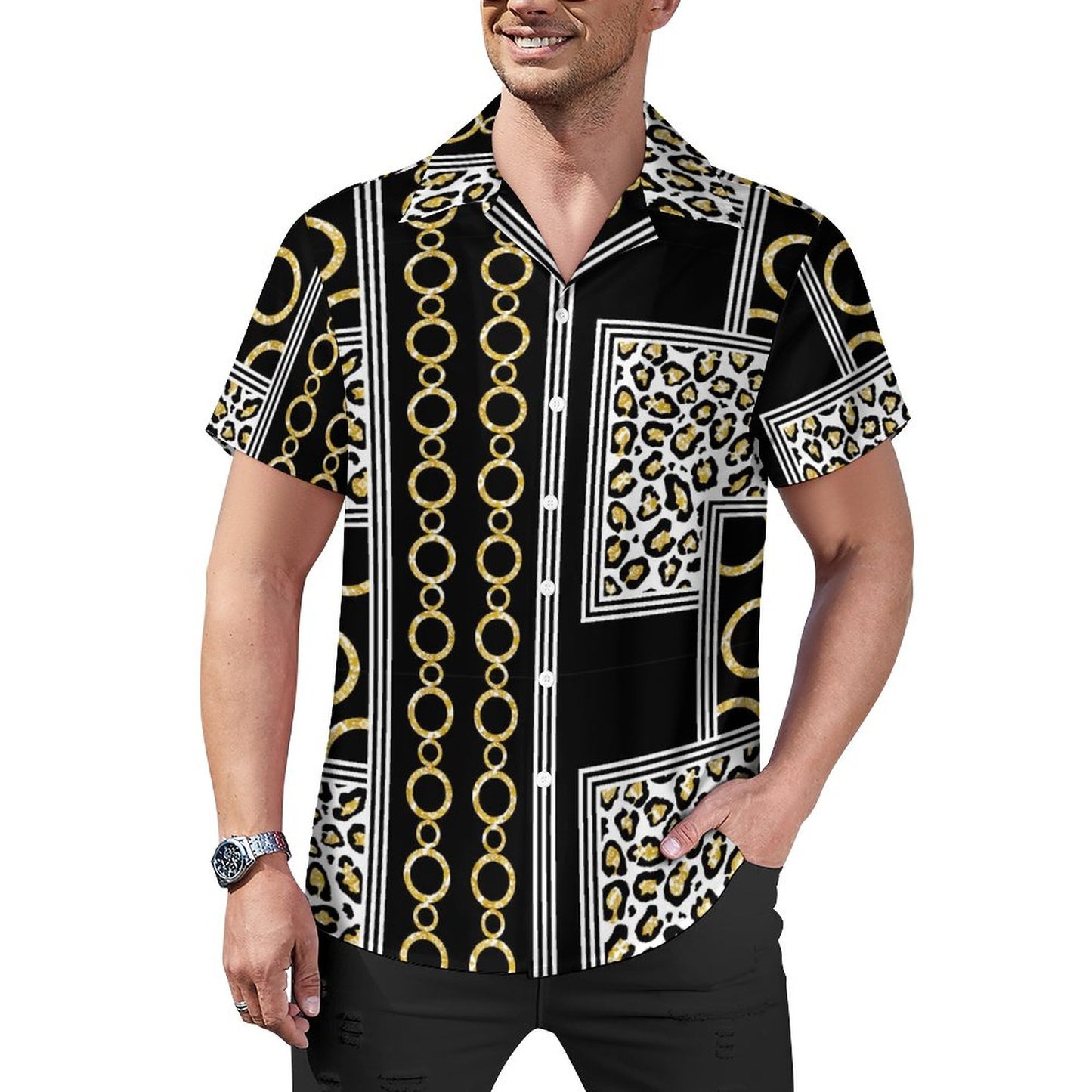 Men Hawaiian Casual Short Sleeve Shirt 2306100099