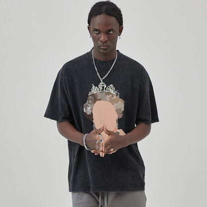 Unisex Vintage Solid Wash T-Shirts 2305103967