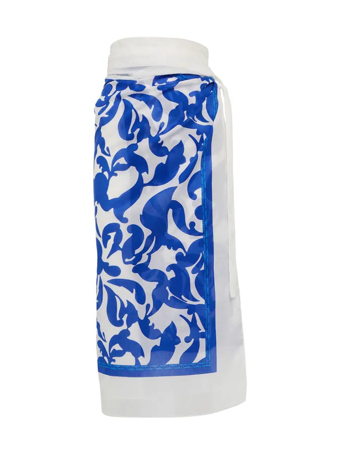 Blue Printed Swimsuit  and Coverup