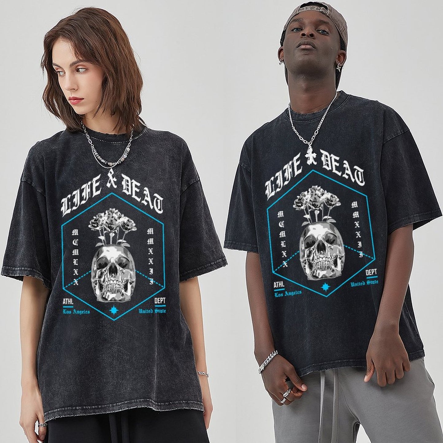 Unisex Vintage Solid Wash T-Shirts 2305102856