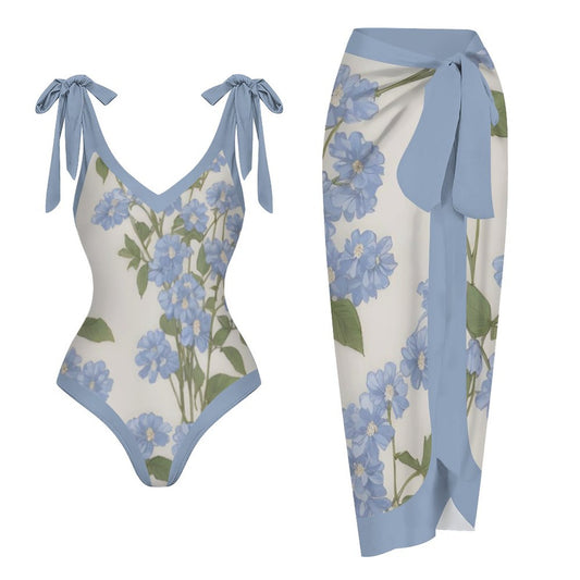 Casual Printed One-Piece Swimsuit And Cover Up 2305102454