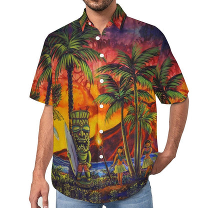 Tiki Chest Pocket Short Sleeve Hawaiian Shirt 2306100695