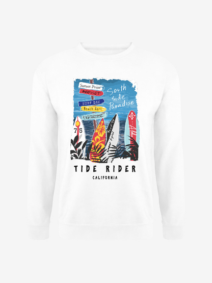 Unisex Round Neck Casual Tide Rider Printed Long Sleeve Sweatshirt