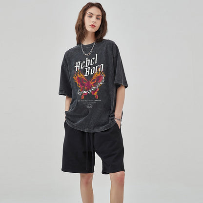 Unisex Vintage Solid Wash T-Shirts 2305102633