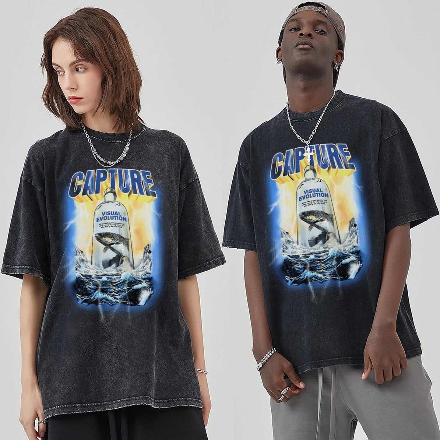 Unisex Vintage Solid Wash T-Shirts 2305102632