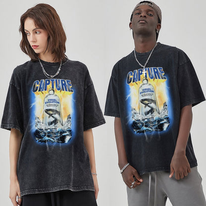 Unisex Vintage Solid Wash T-Shirts 2305102632