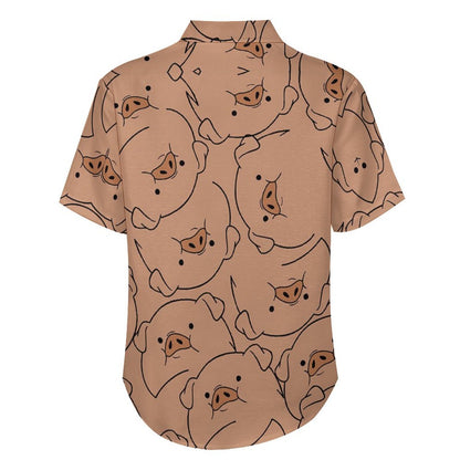 Men's Hawaiian Piggy Print Vacation Shirt 2306101852